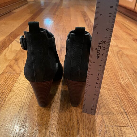 Lucky Brand Black Suede Peep Toe Bootie - Picture 5 of 6